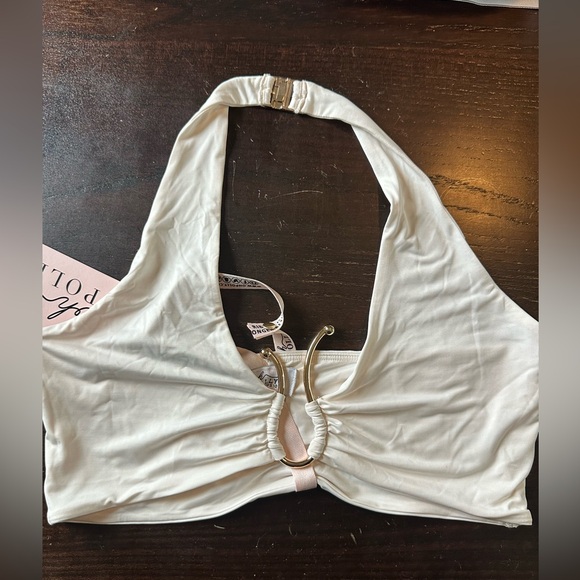 Oh Polly NWT Halter Neck Hardware Detail Crop Top in Ivory - Picture 3 of 4